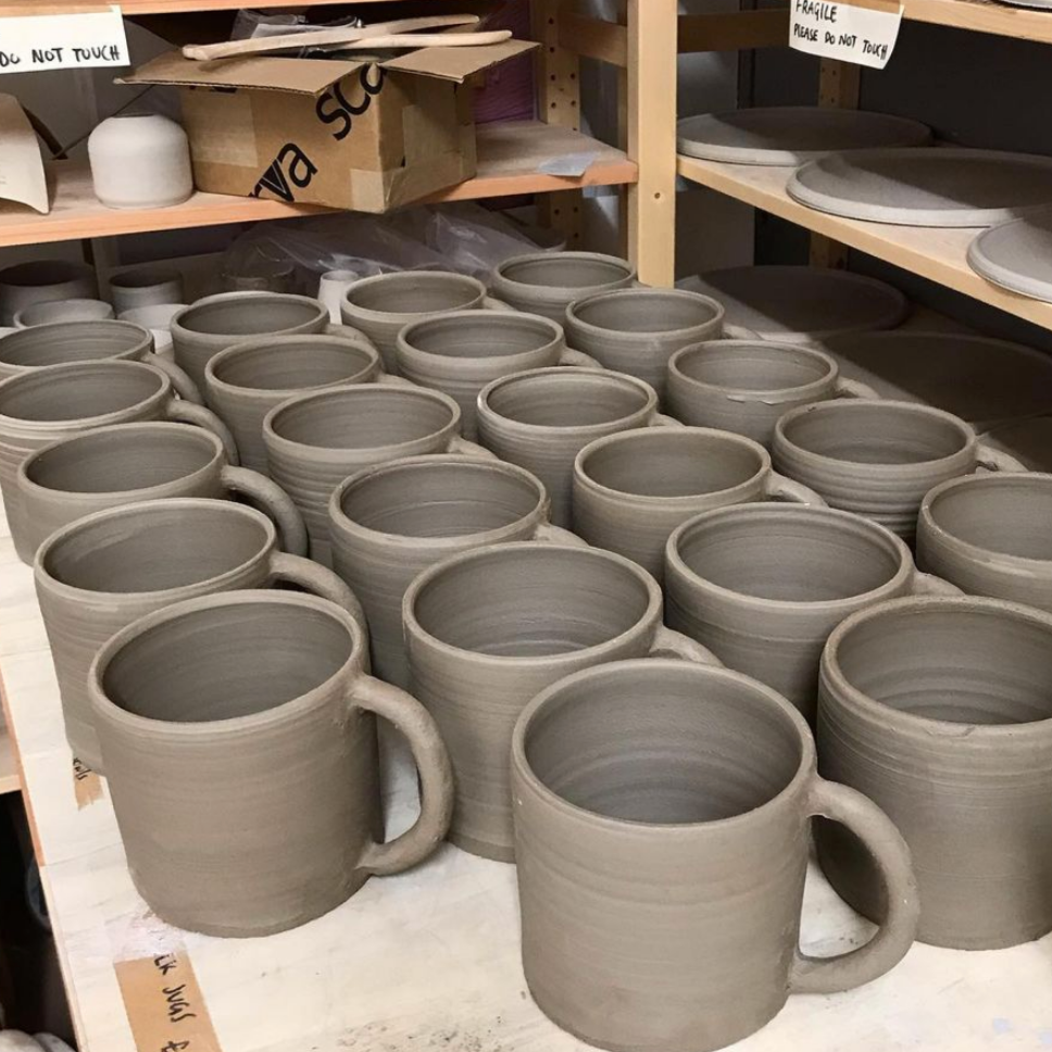 Gift Set x 2 Ceramic Beakers Tea Coffee Cup Mug Handmade UK Mountains & Oceans