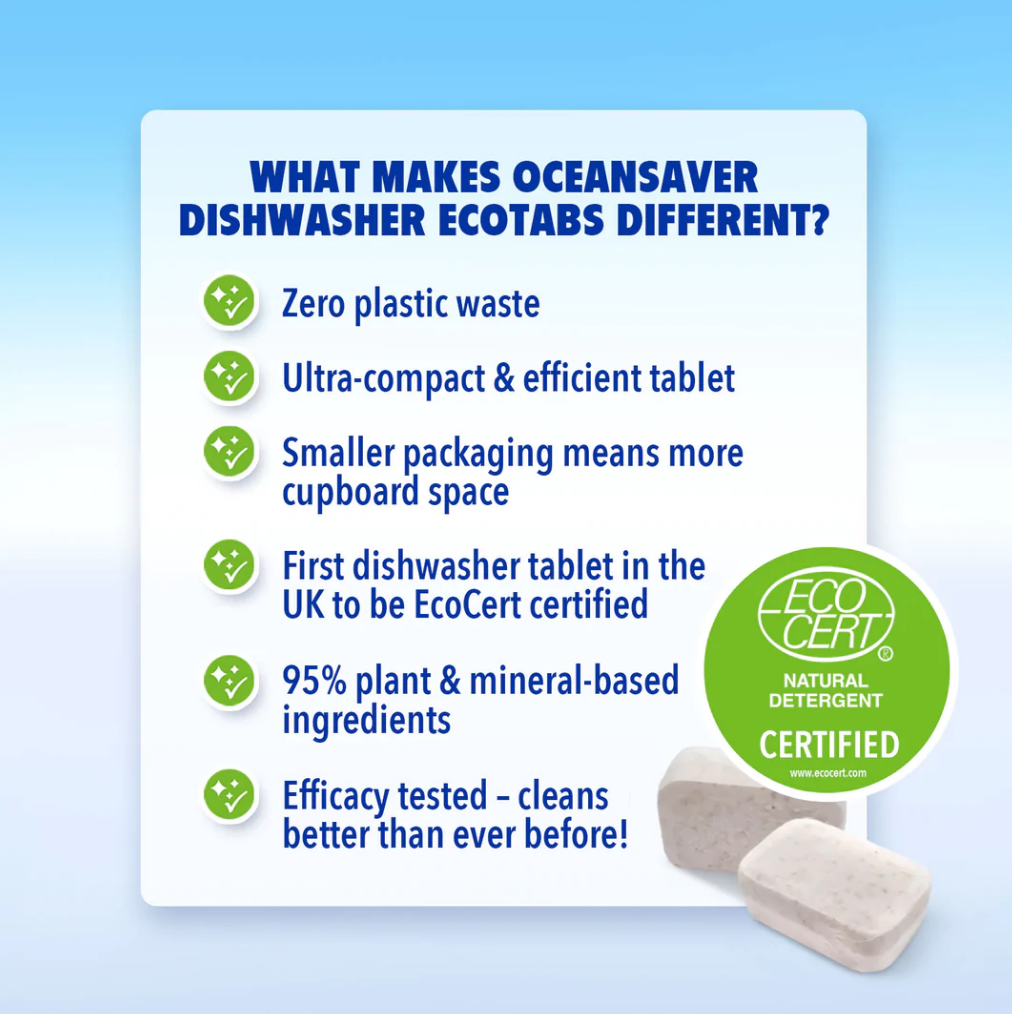 Dishwasher Tablets 30 Pack Eco Friendly Plastic Free OceanSaver