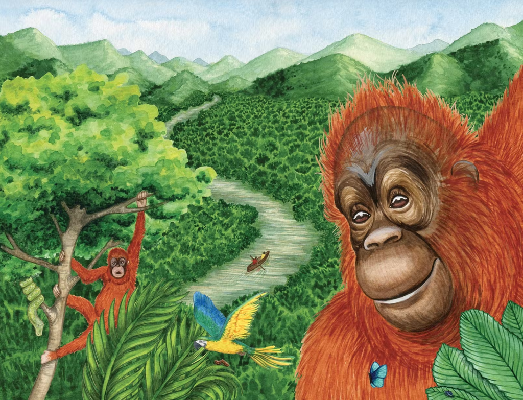 Gift Environmental Education Kids Book & Plush Orangutan Buddy’s Rainforest Rescue