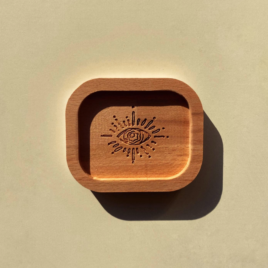 Crystal Holder Jewellery Tray Gemstone Dish - Sustainable Beech Wood Artisan Handmade