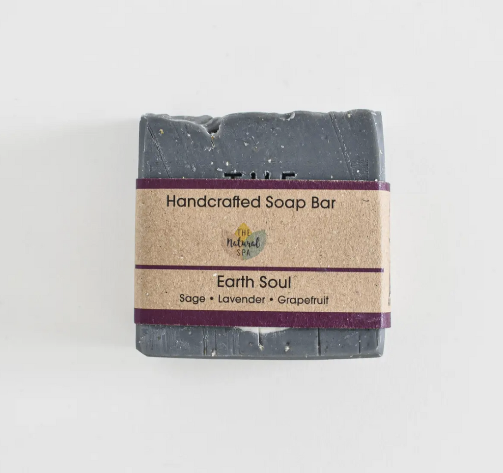 Soap Bar Sage Lavender Charcoal Earth Soul Natural Artisan Handmade in Devon (V)