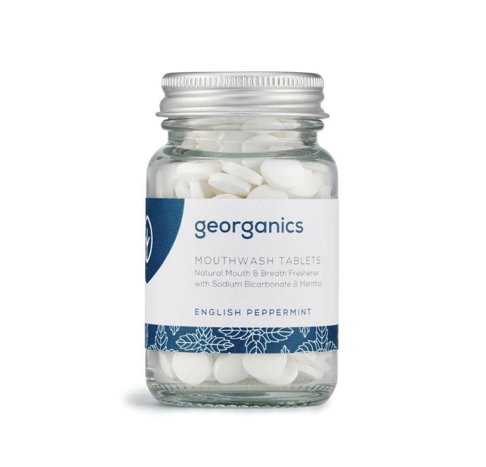 Mouthwash Tablets Organic English Peppermint Eco Travel Essentials Georganics UK