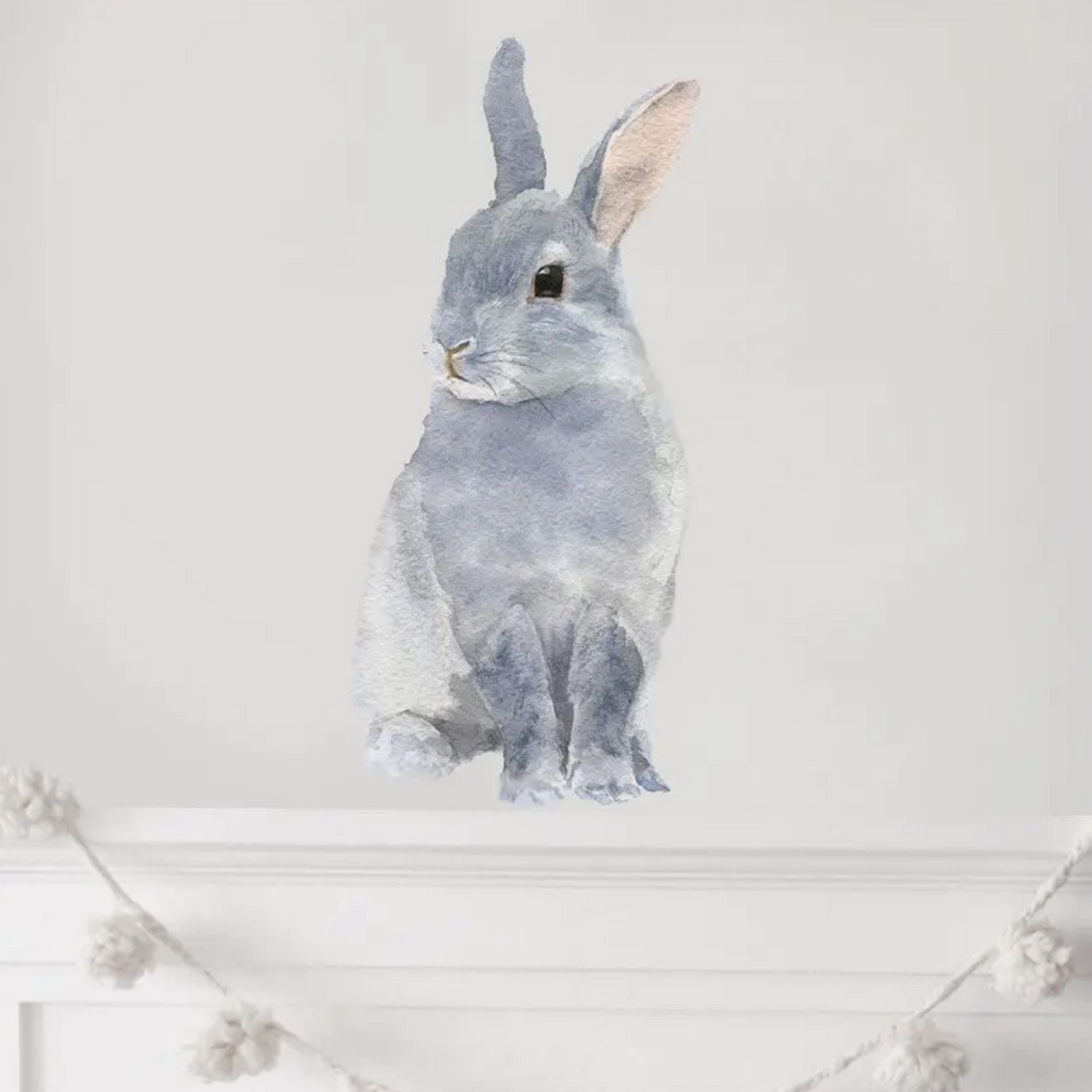 Wall Decal Watercolour Bunny Rabbit Kids Children Room Decoration Plastic Free