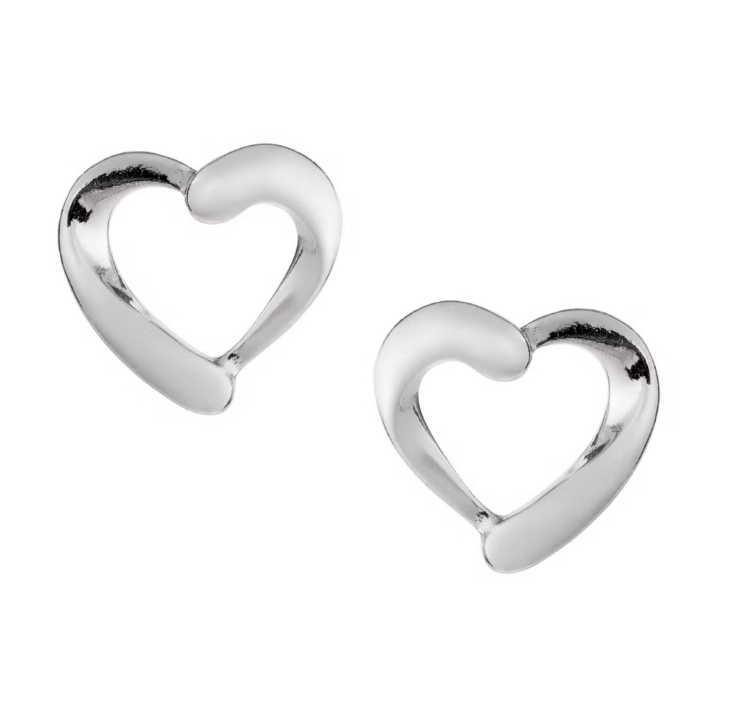 Twisted Heart Studs Earrings 925 Sterling Silver Handmade Jewellery