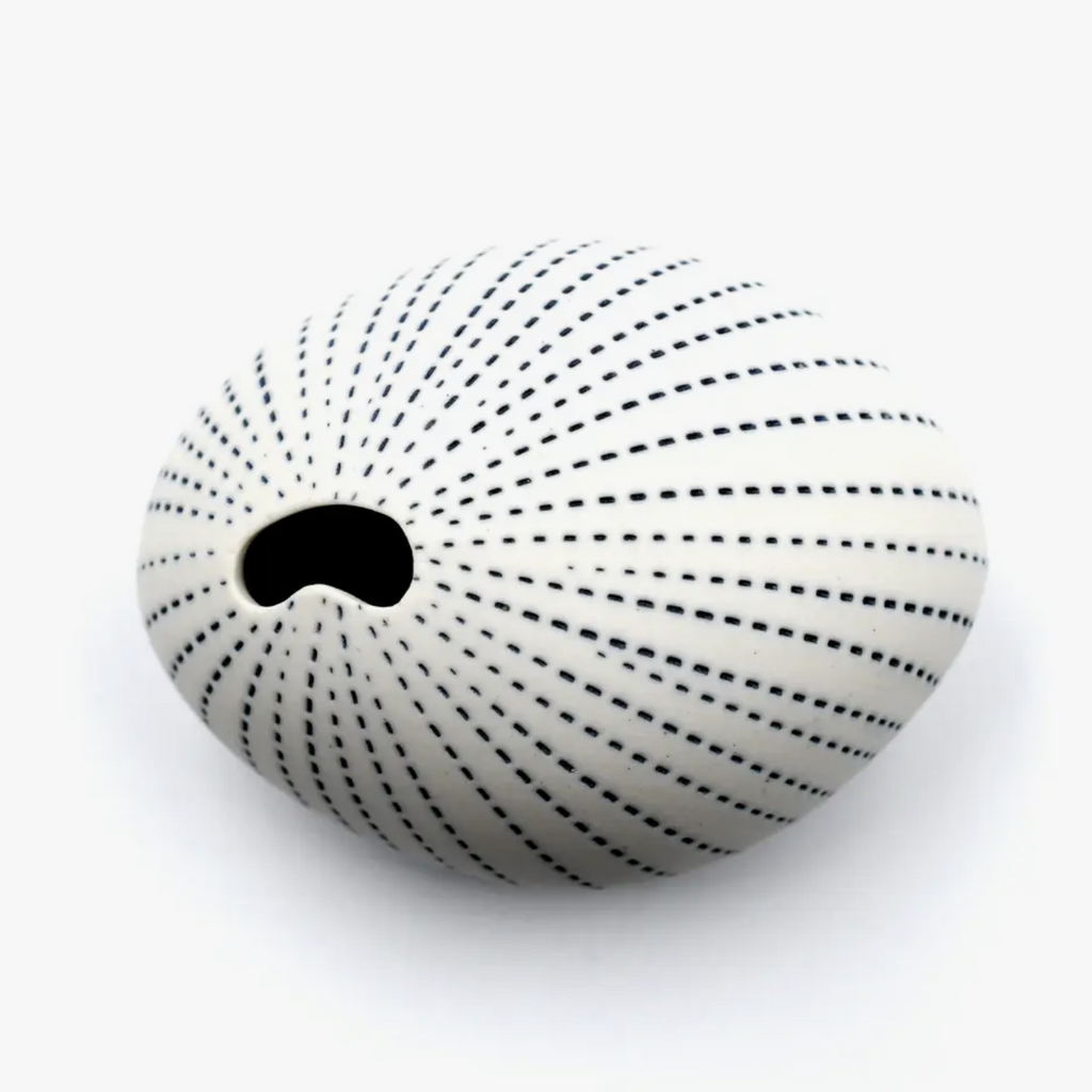 Porcelain Bud Vase Mini Pebble Shape Handmade Ceramic Minimalist Dotted