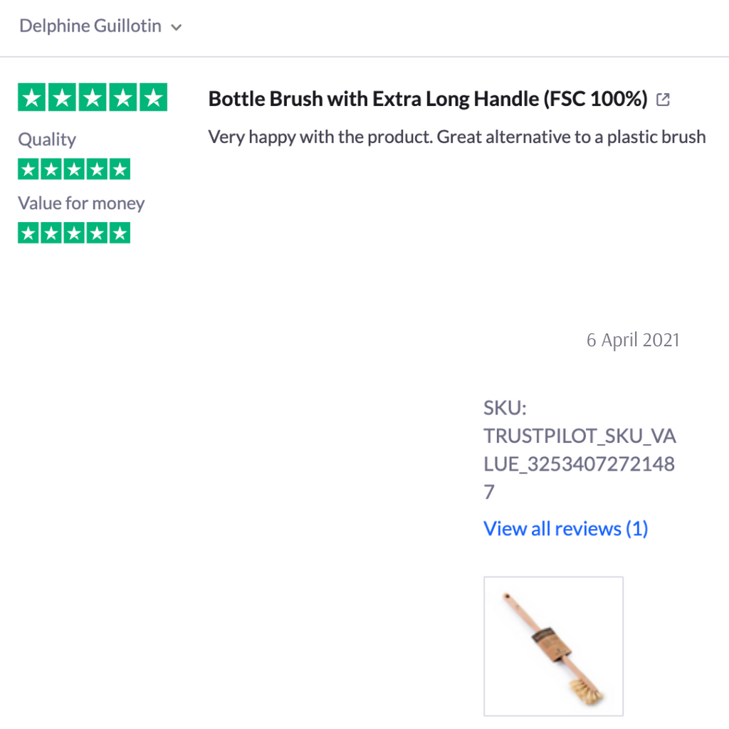 Bottle Brush with Extra Long Handle FSC 100% Beechwood Plant Based Bristles