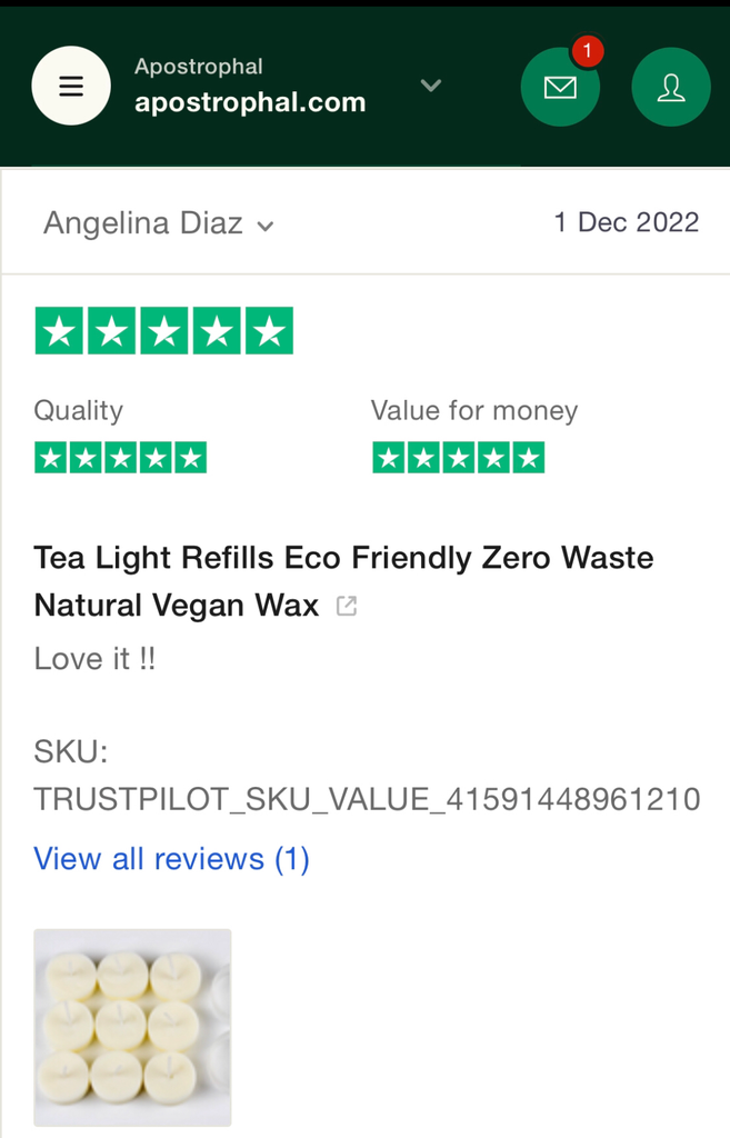 Tea Light Refills Plant Wax Eco Friendly Zero Waste Natural Vegan Handmade in UK