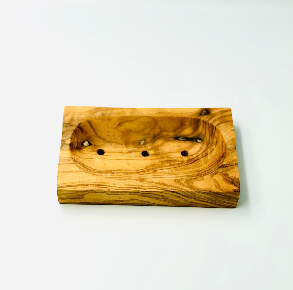 Handmade Olive Wood Soap Dish - Rectangle